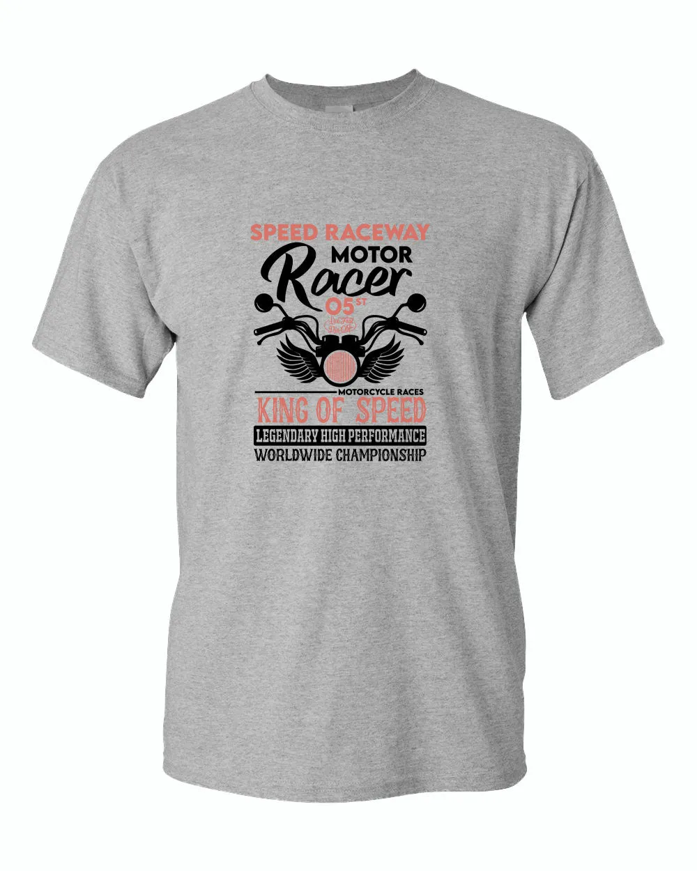 Speed raceway motor racer motorcycle t-shirt