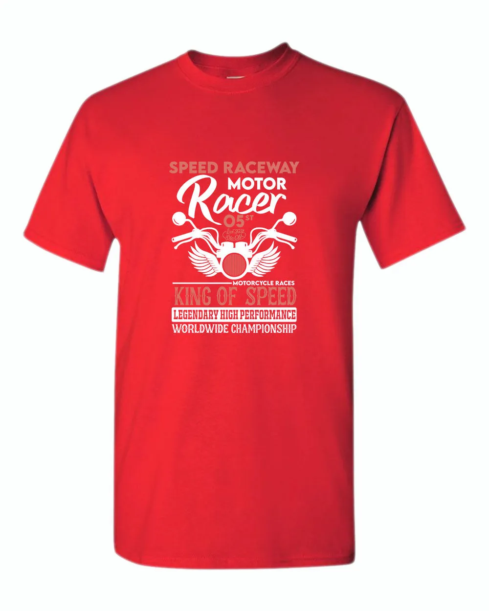 Speed raceway motor racer motorcycle t-shirt