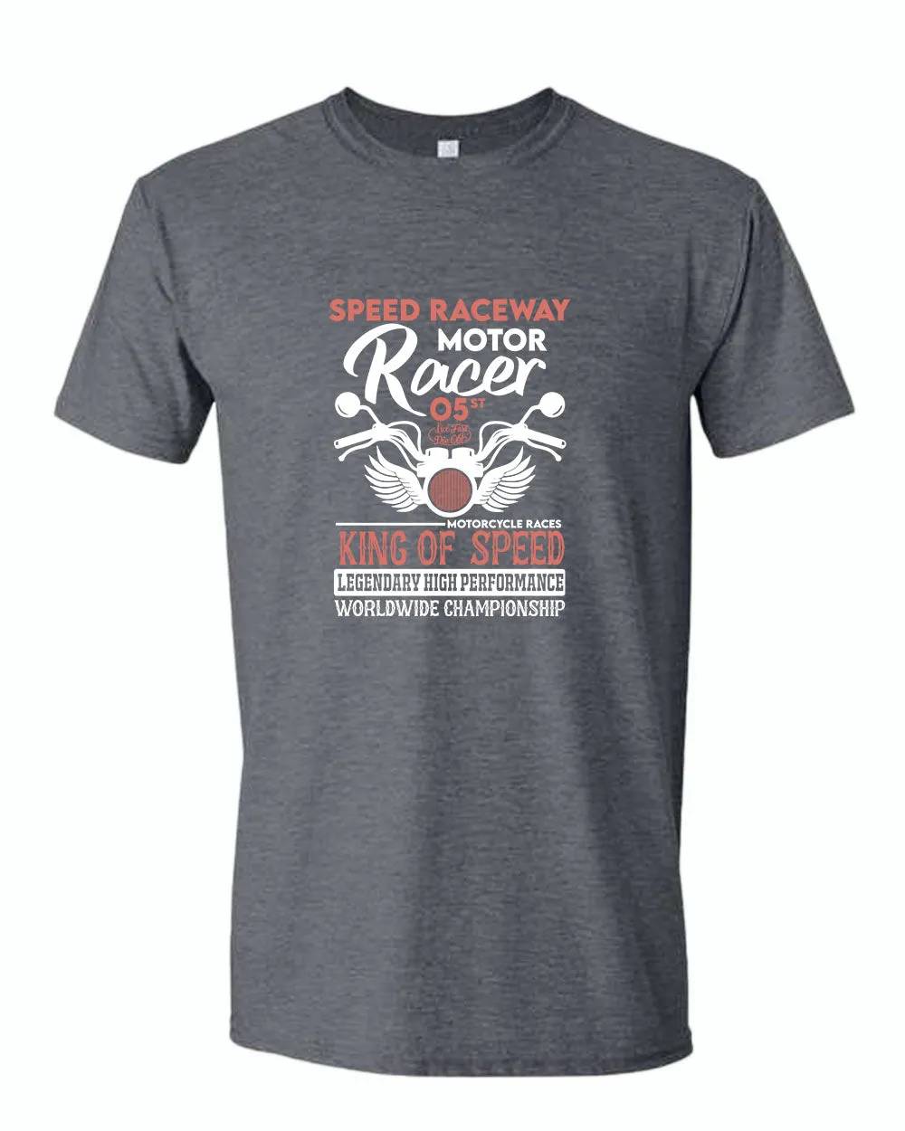 Speed raceway motor racer motorcycle t-shirt
