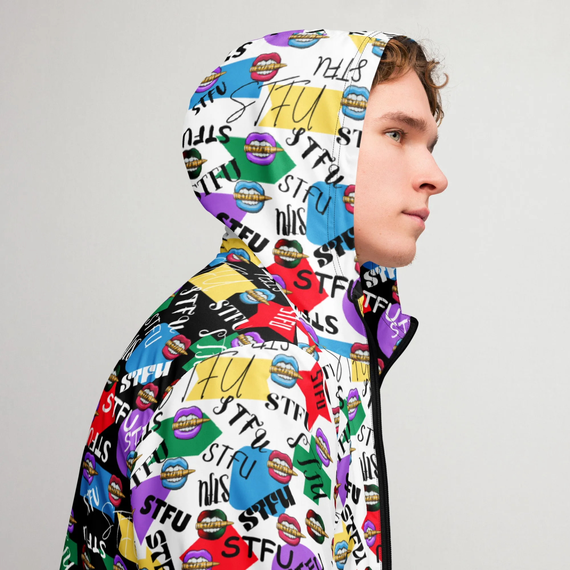 STFU Logos and Colors Men’s Windbreaker - Black/White