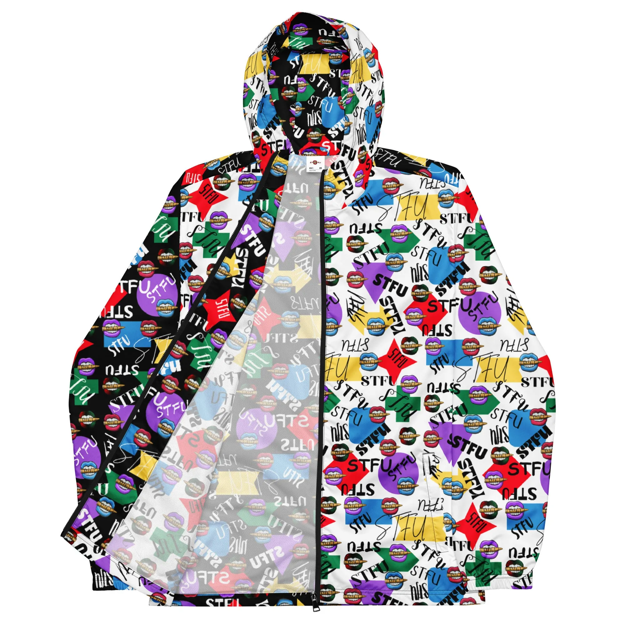STFU Logos and Colors Men’s Windbreaker - Black/White