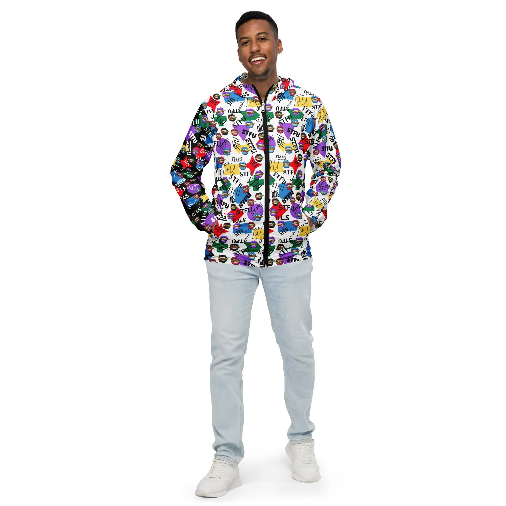 STFU Logos and Colors Men’s Windbreaker - Black/White