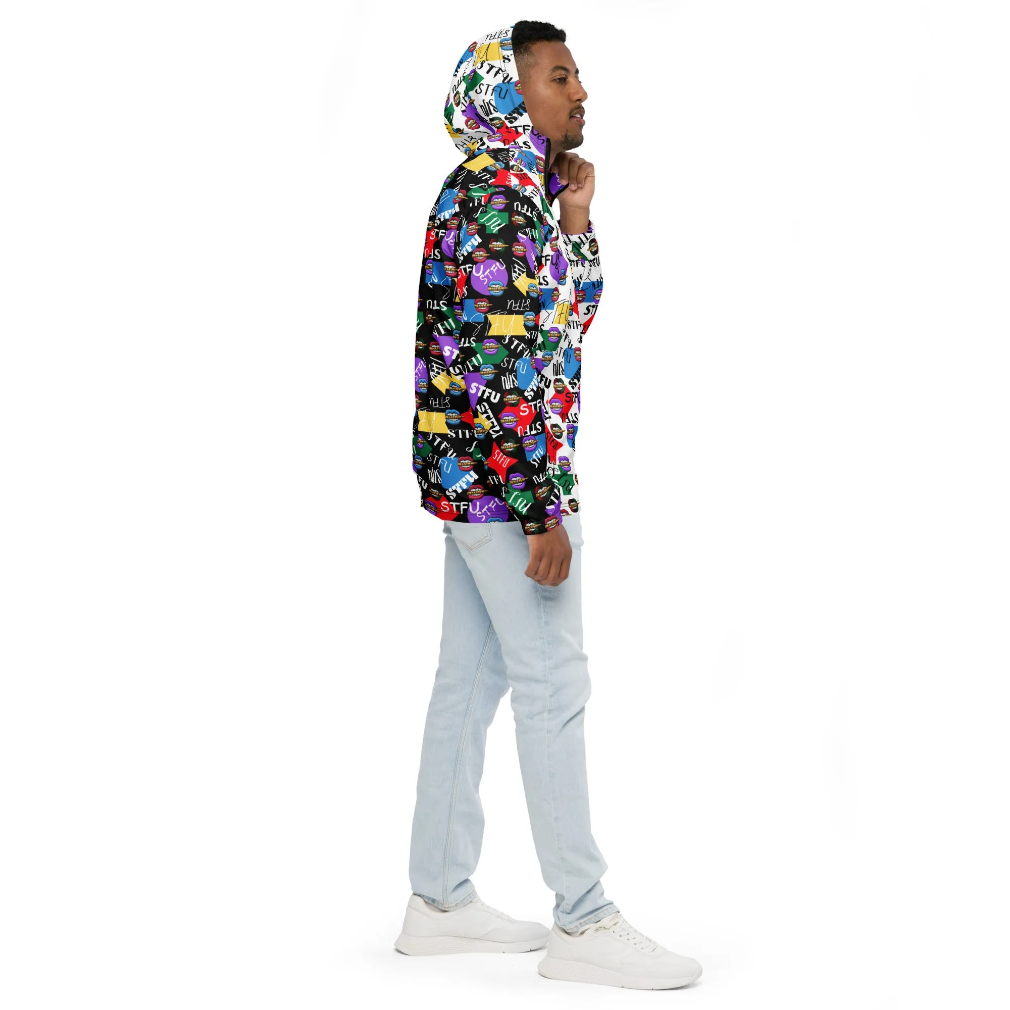 STFU Logos and Colors Men’s Windbreaker - Black/White