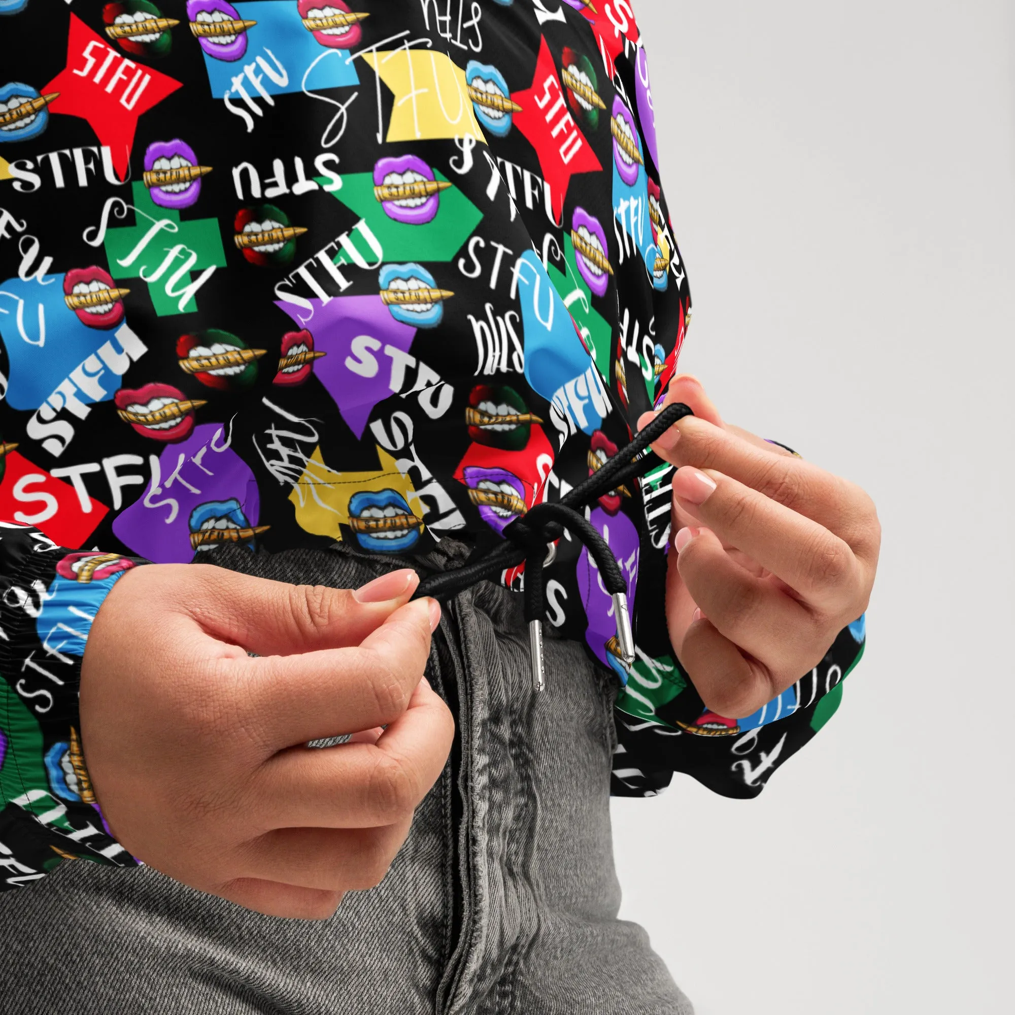 STFU Logos and Colors Women’s Cropped Windbreaker - Black