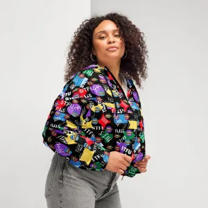 STFU Logos and Colors Women’s Cropped Windbreaker - Black