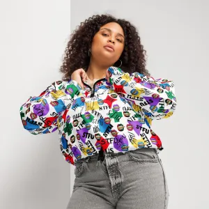 STFU Logos and Colors Women’s Cropped Windbreaker - White