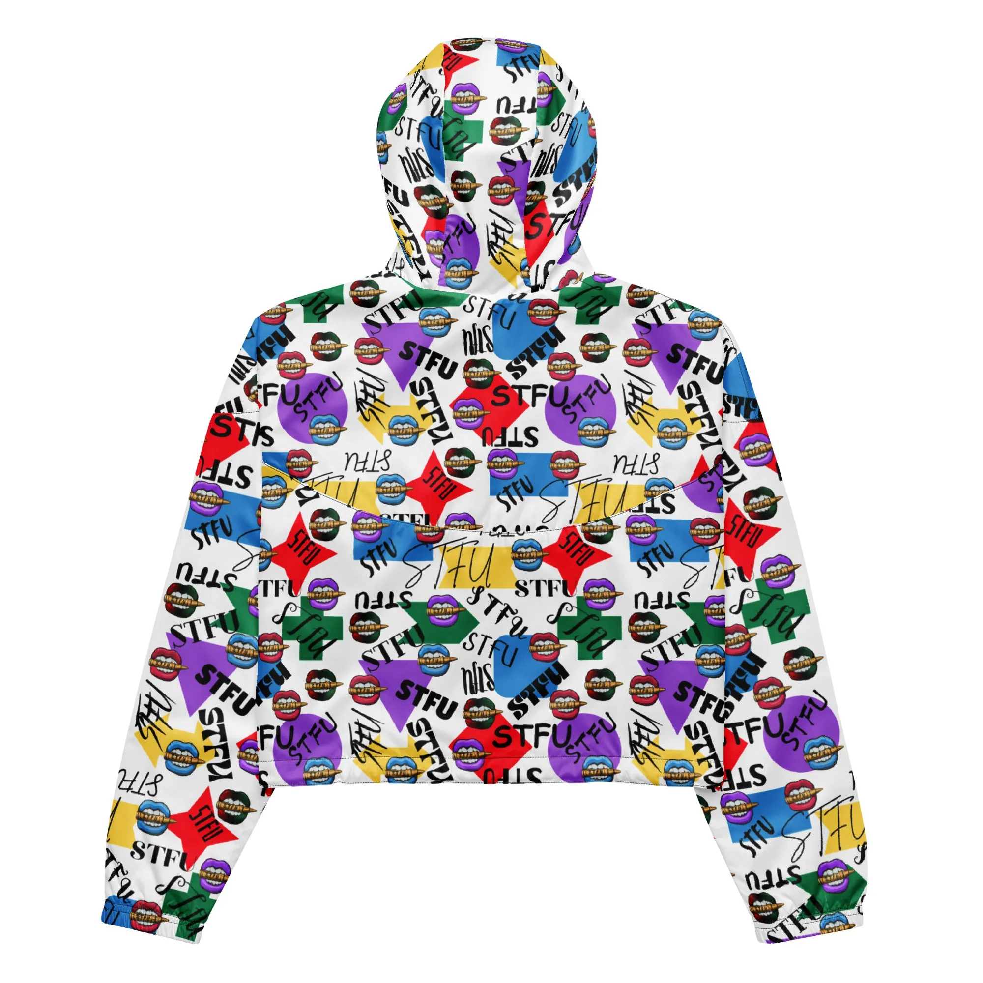 STFU Logos and Colors Women’s Cropped Windbreaker - White