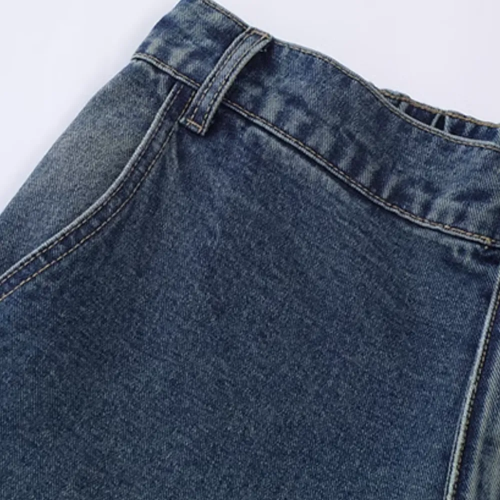 Street Trendy Star Patchwork Denim Shorts