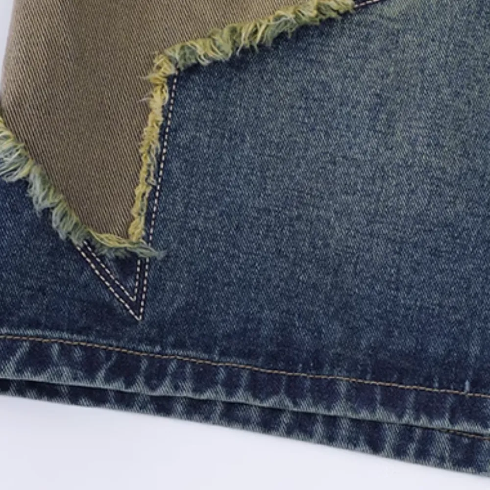 Street Trendy Star Patchwork Denim Shorts