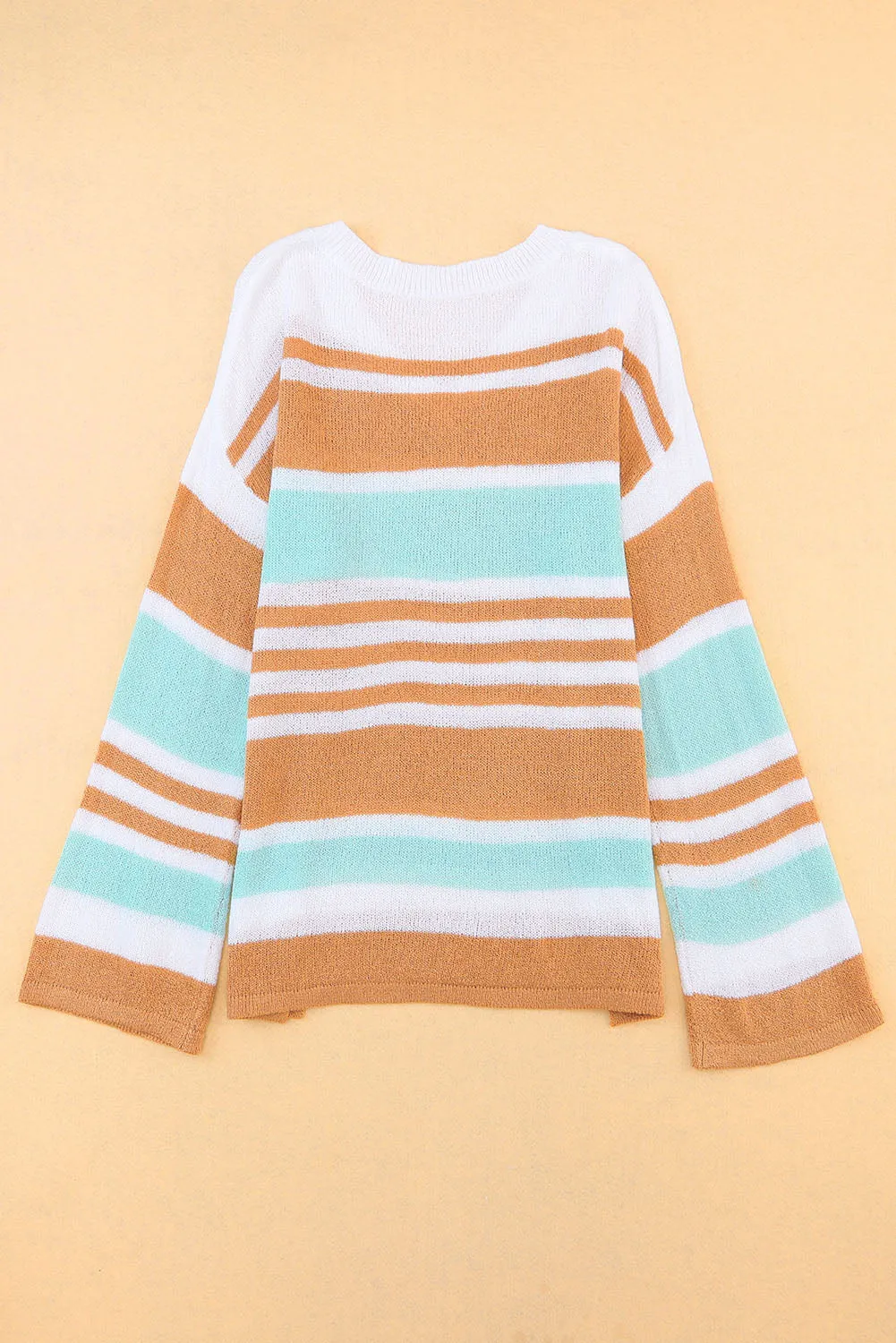Stripe Long Sleeve Split Sweater