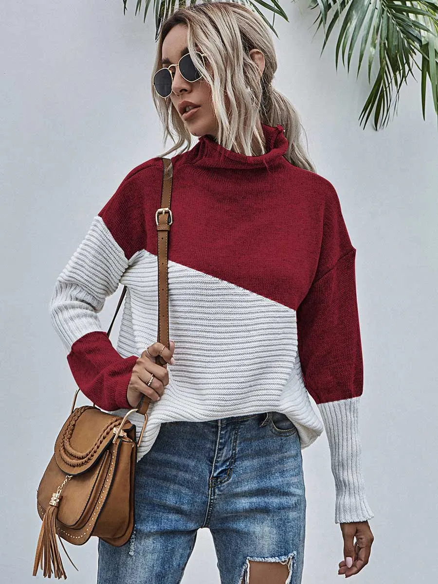 Stunncal Color Clash Pullover Sweater