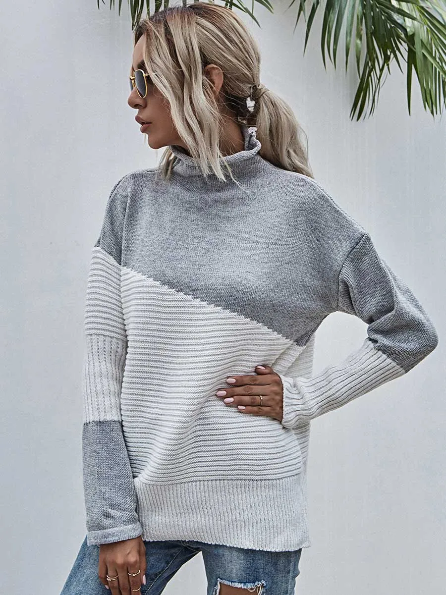 Stunncal Color Clash Pullover Sweater