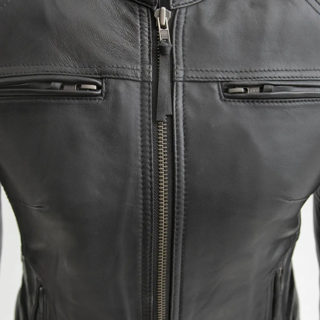Supastar - Womens Motorcycle Leather Jacket - Extreme Biker Leather