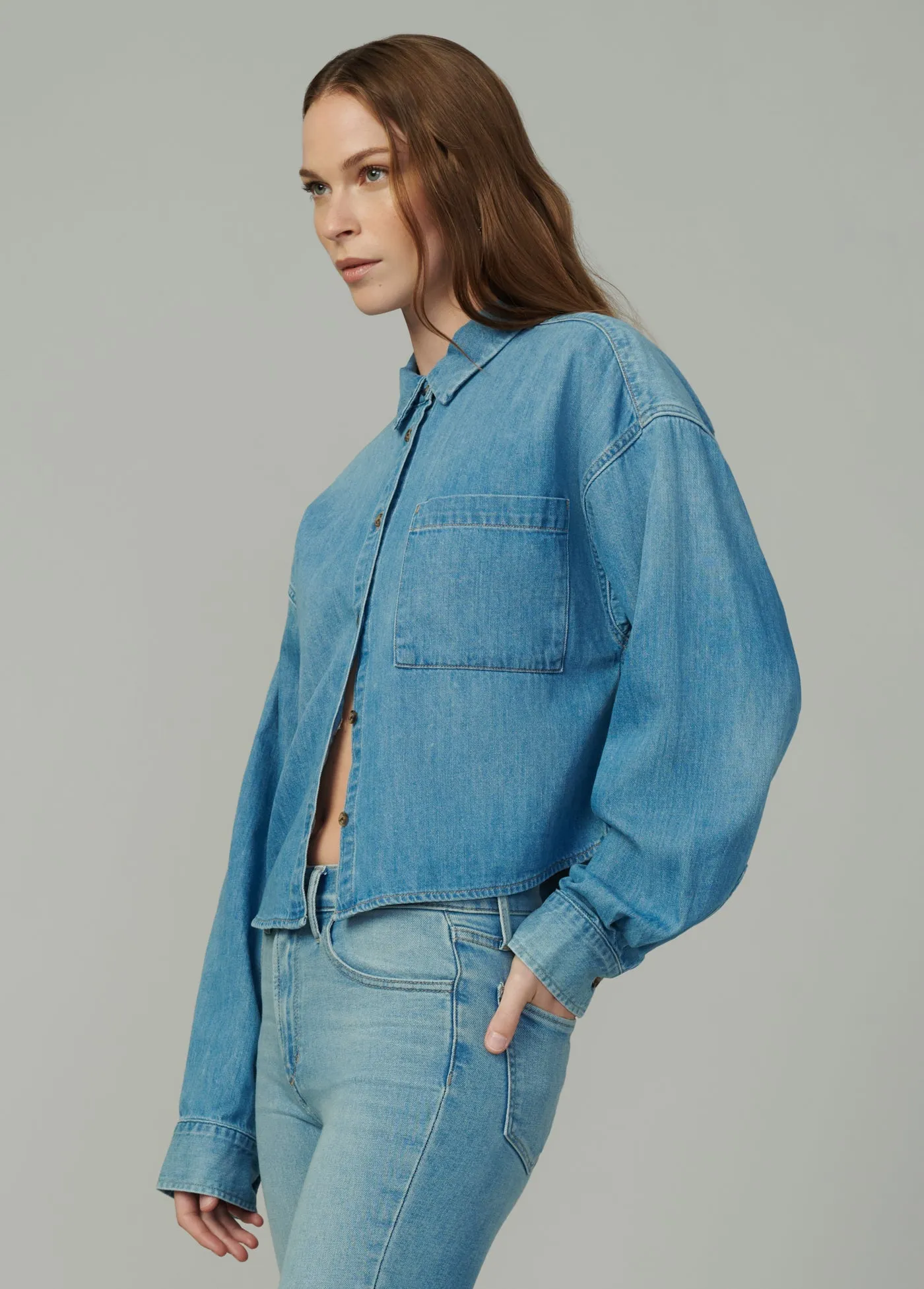 THE CROPPED BOYFRIEND BUTTON DOWN SHIRT