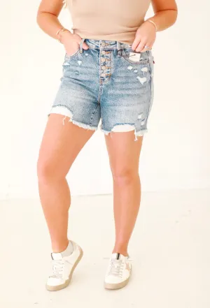 The Selena Medium Wash Judy Blue Shorts