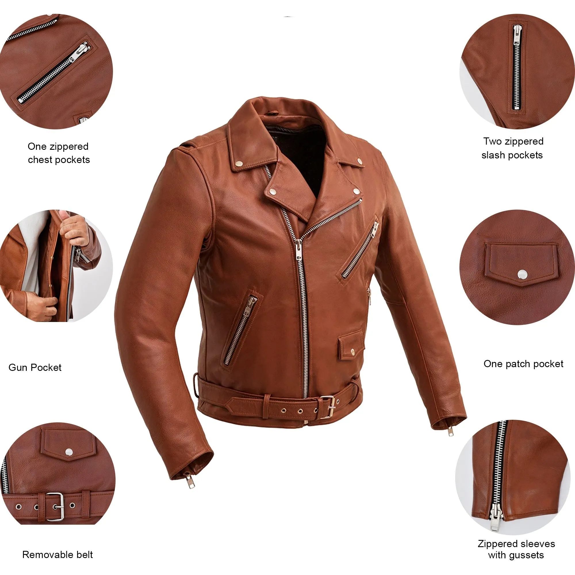 THUNDER Motorcycle Leather Jacket