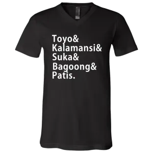 Toyo Kalamansi Suka Bagoong Patis Unisex Jersey V-Neck T-Shirt