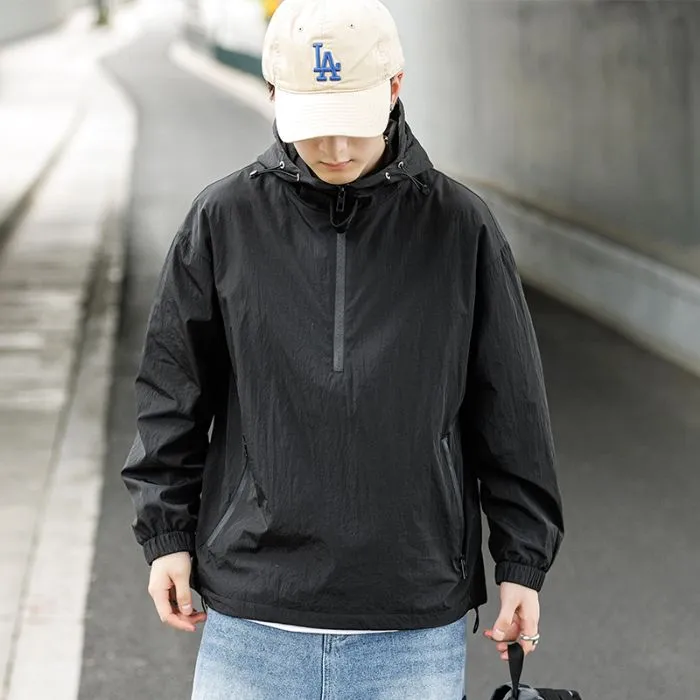 Trendy Solid Color Windbreaker for Camping and Mountaineering