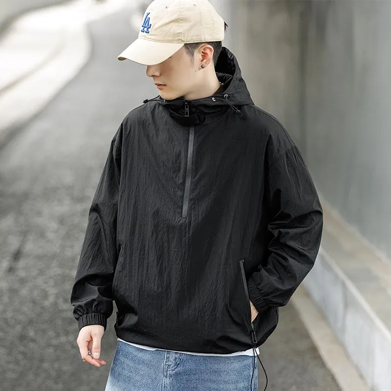 Trendy Solid Color Windbreaker for Camping and Mountaineering