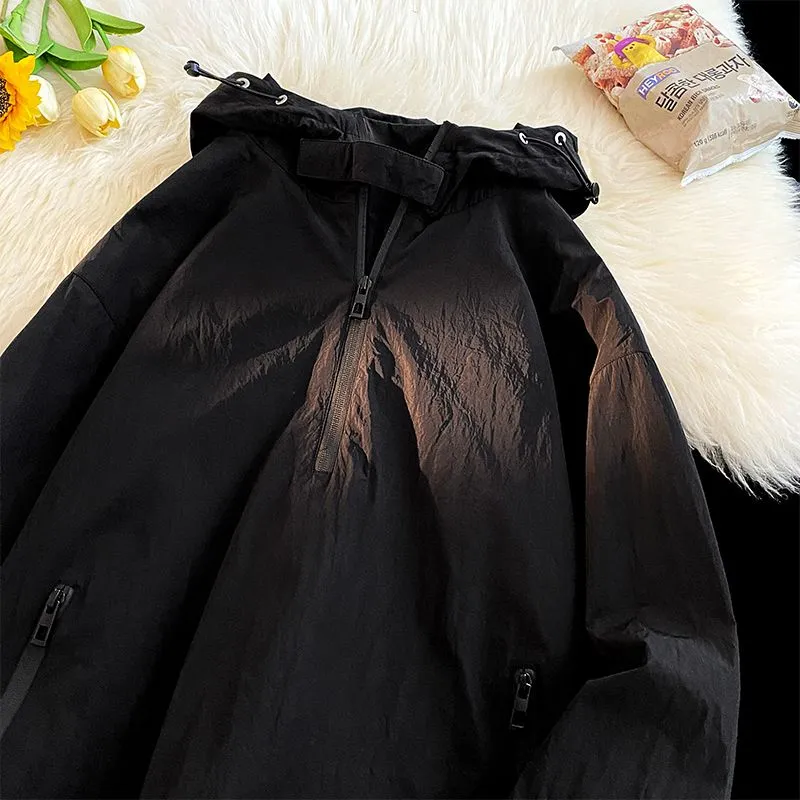 Trendy Solid Color Windbreaker for Camping and Mountaineering