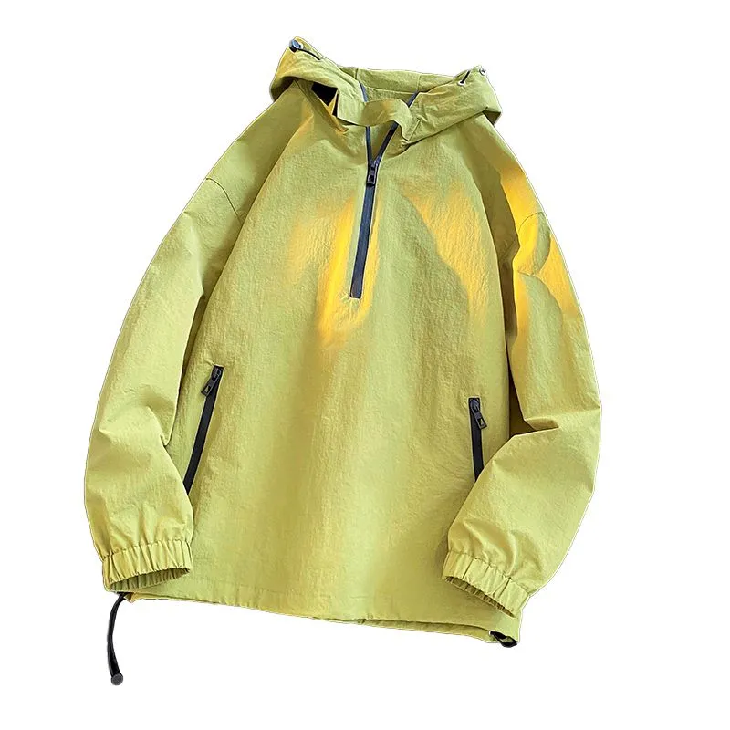 Trendy Solid Color Windbreaker for Camping and Mountaineering
