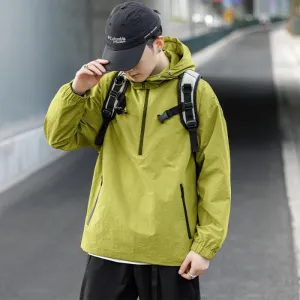 Trendy Solid Color Windbreaker for Camping and Mountaineering