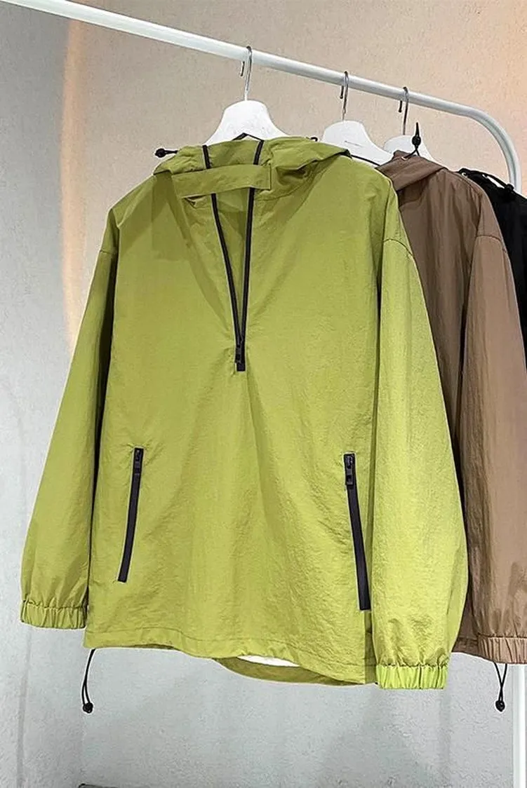 Trendy Solid Color Windbreaker for Camping and Mountaineering
