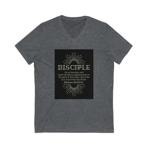 Unisex Jersey Short Sleeve V-Neck Tee (Black Love Rocks Original Design - Disciple)