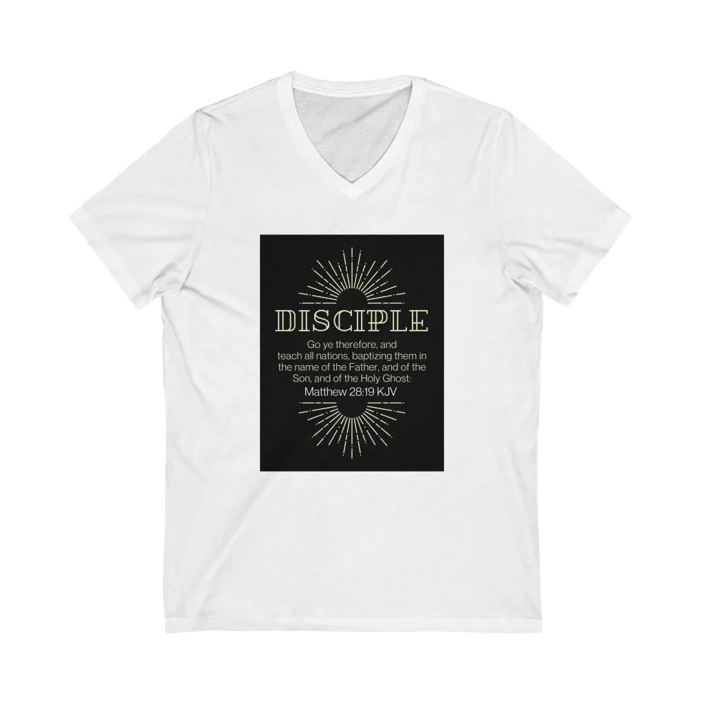 Unisex Jersey Short Sleeve V-Neck Tee (Black Love Rocks Original Design - Disciple)