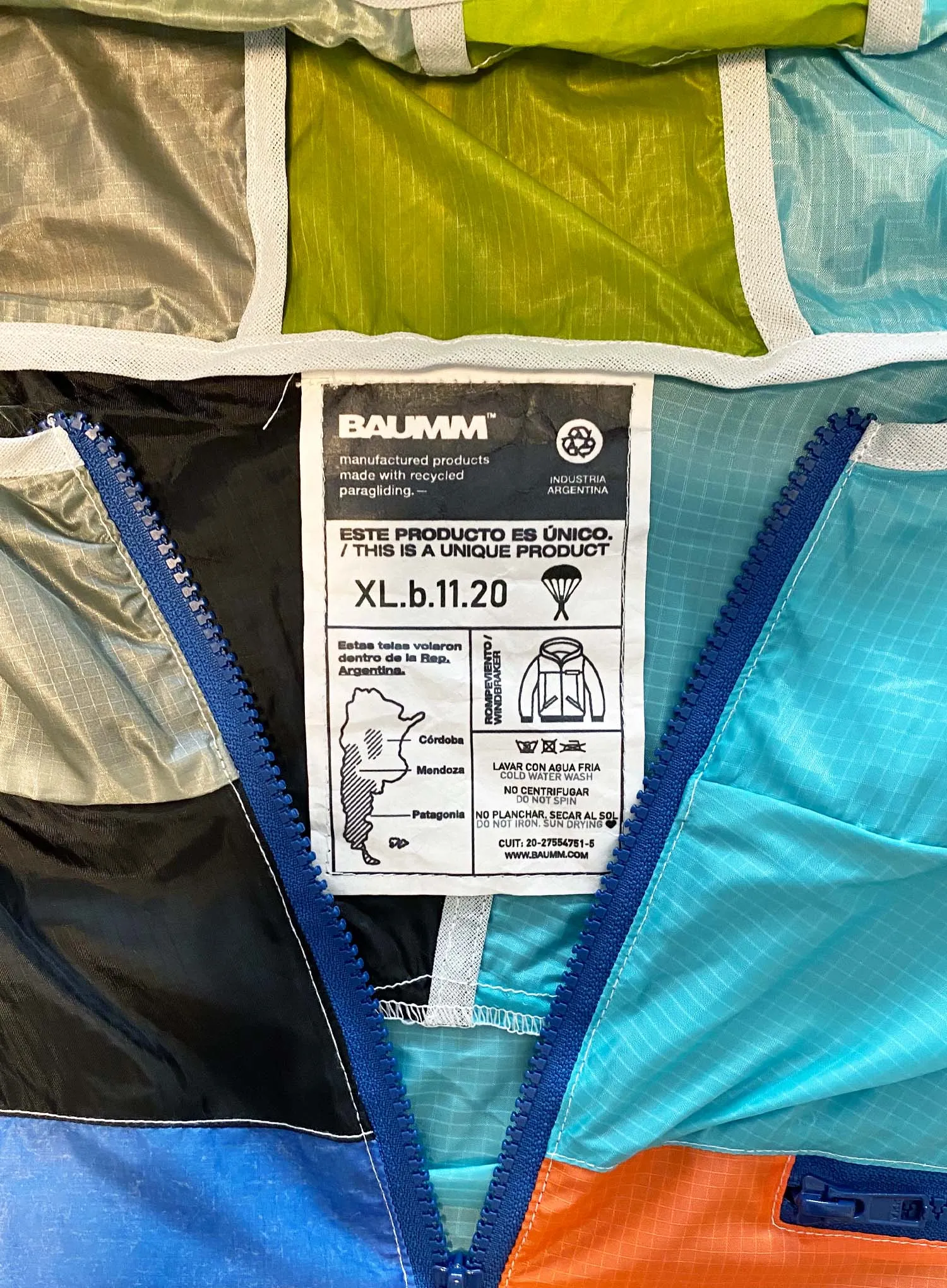 Upcycled Parachute Jacket (Extra Large - XL.b.11.20)