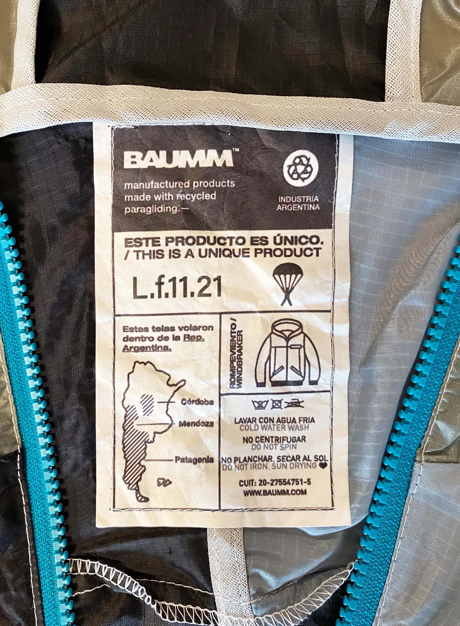 Upcycled Parachute Jacket (Large - L.f.11.21)