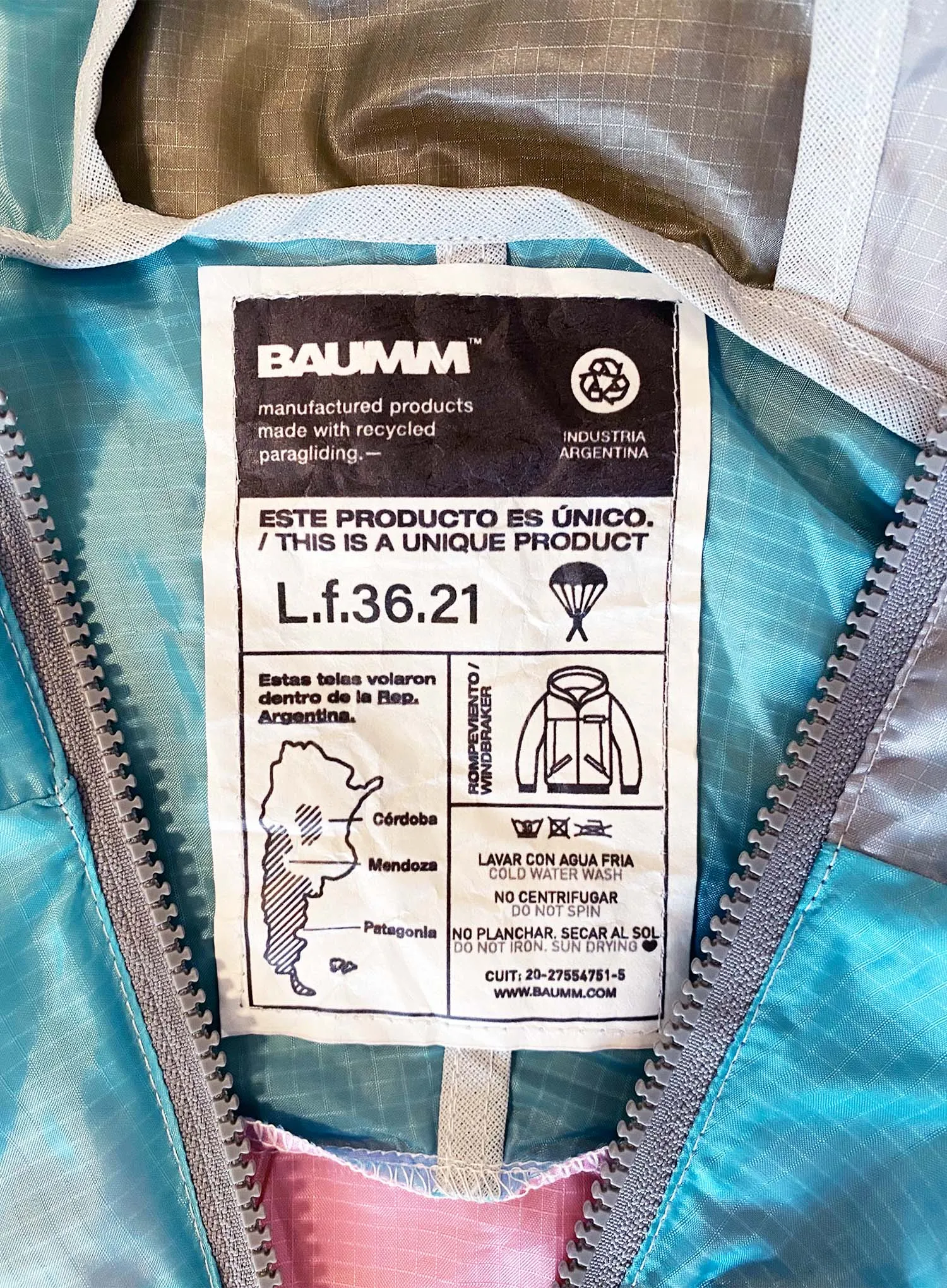 Upcycled Parachute Jacket (Large - L.f.36.21)