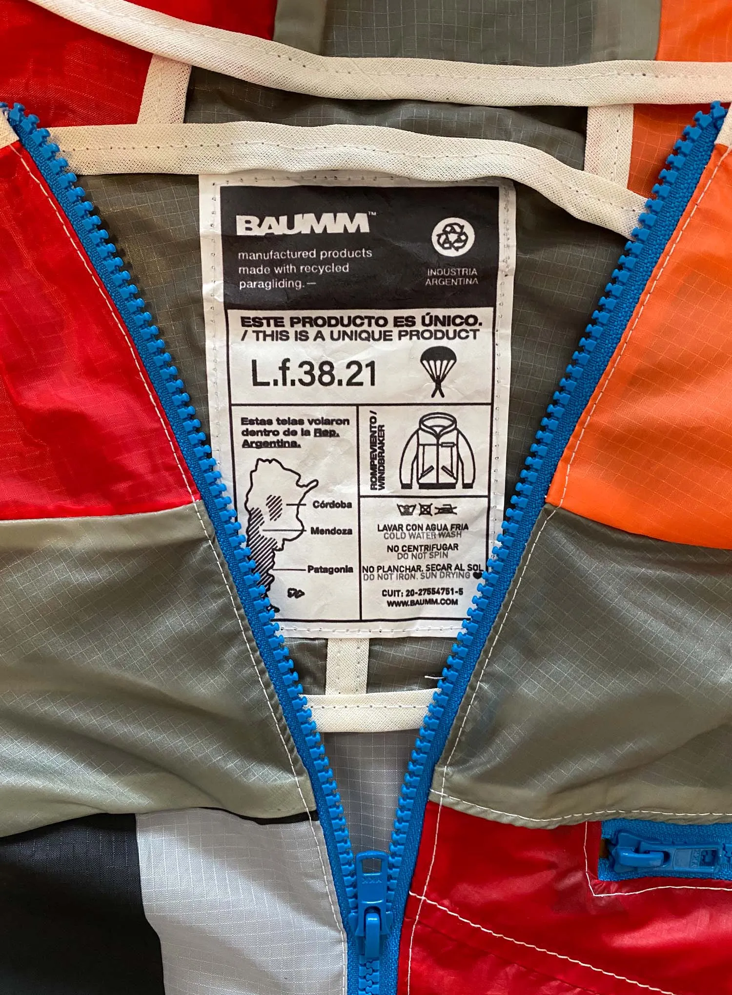 Upcycled Parachute Jacket (Large - L.f.38.21)