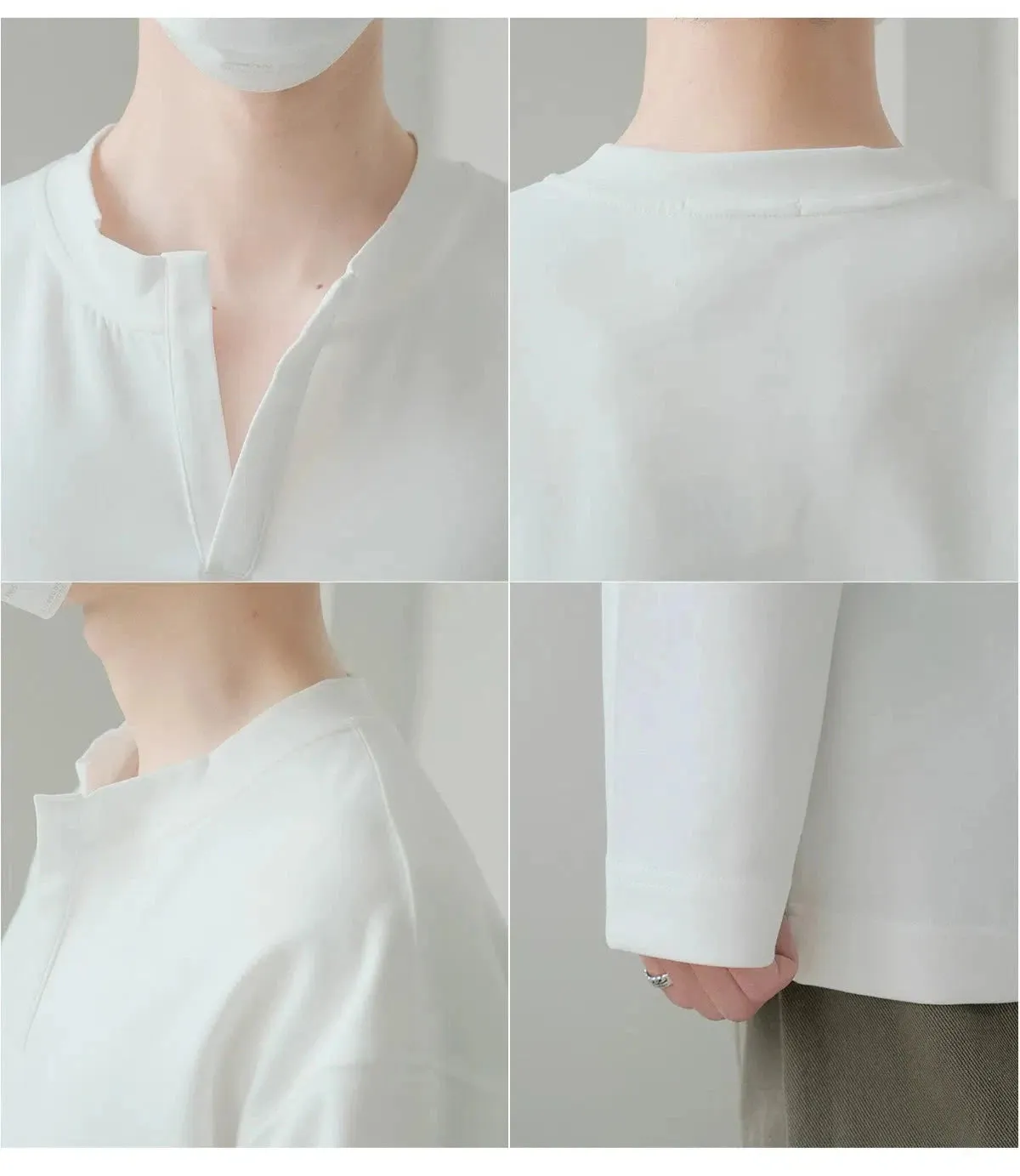 V-neck Collar Minimalist Pullover
