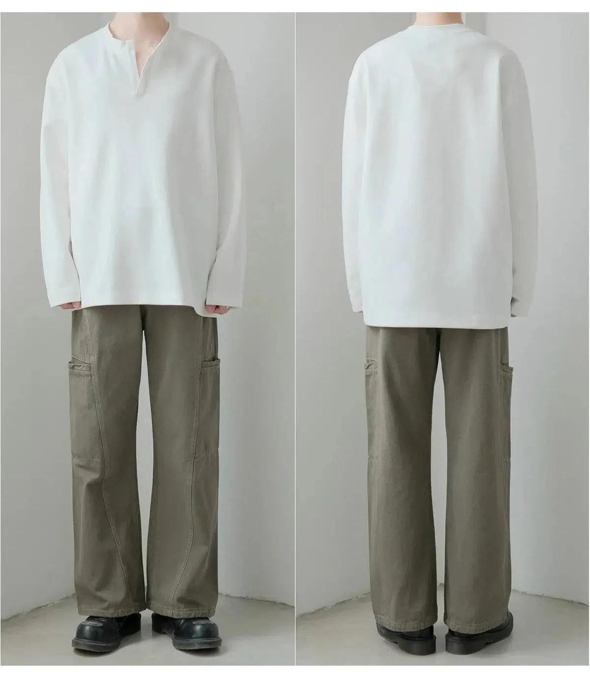 V-neck Collar Minimalist Pullover
