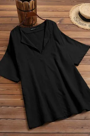 V Neck Half Sleeve Cotton T-shirt