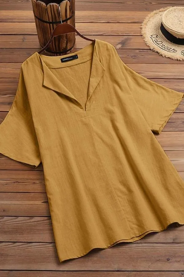 V Neck Half Sleeve Cotton T-shirt