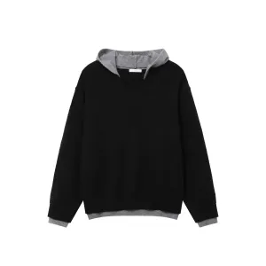 V-Neck Hooded Two-piece Pullover