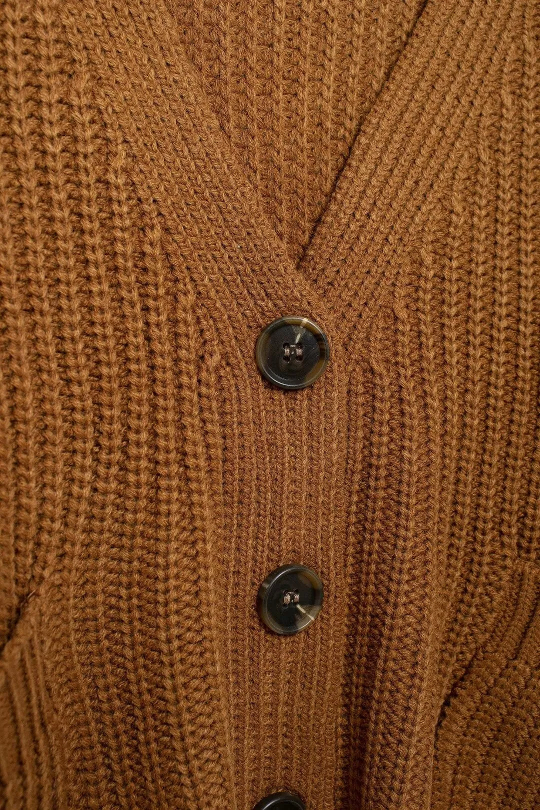 V-Neck Rib Knit Cardigan