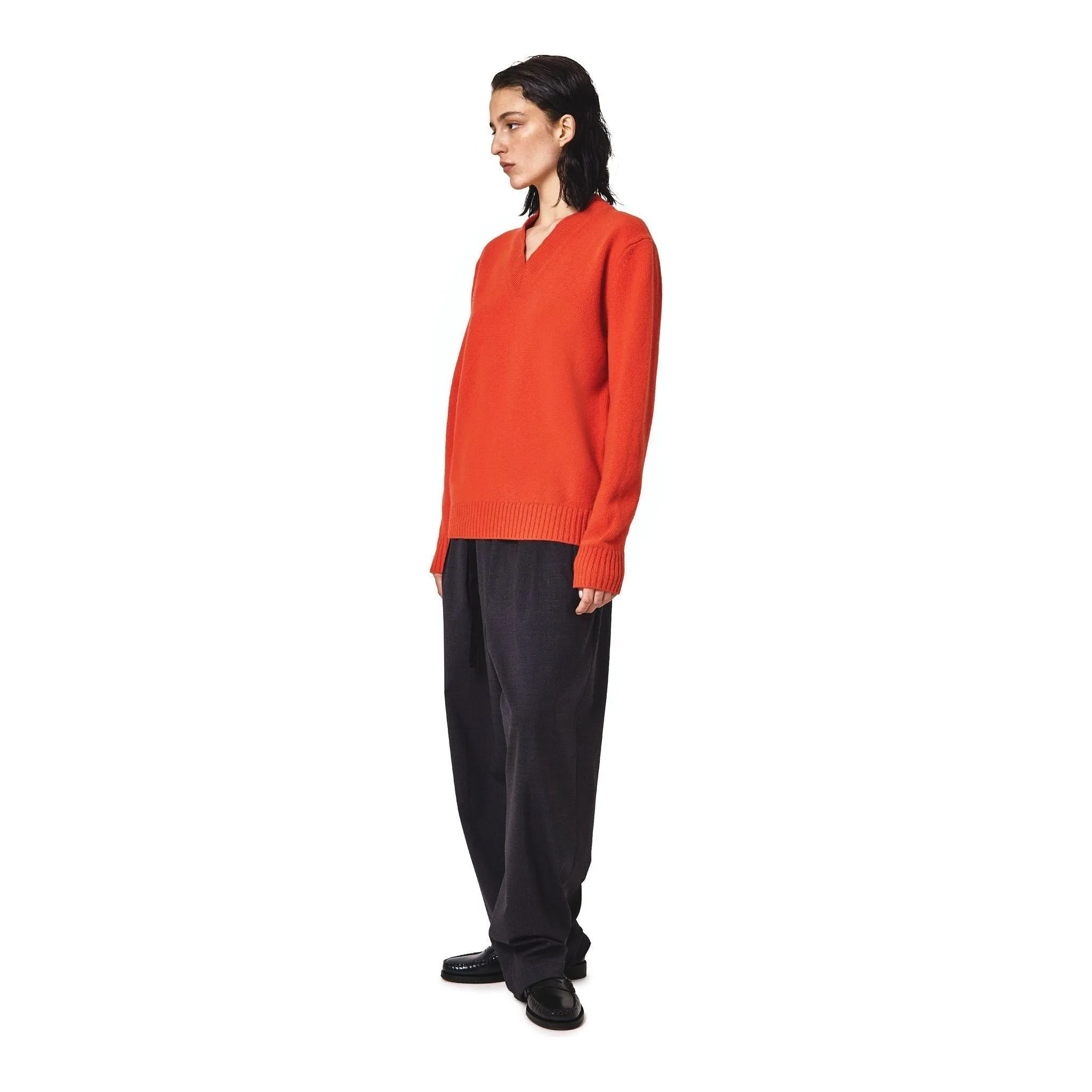 V Neck Sweater, Arancione