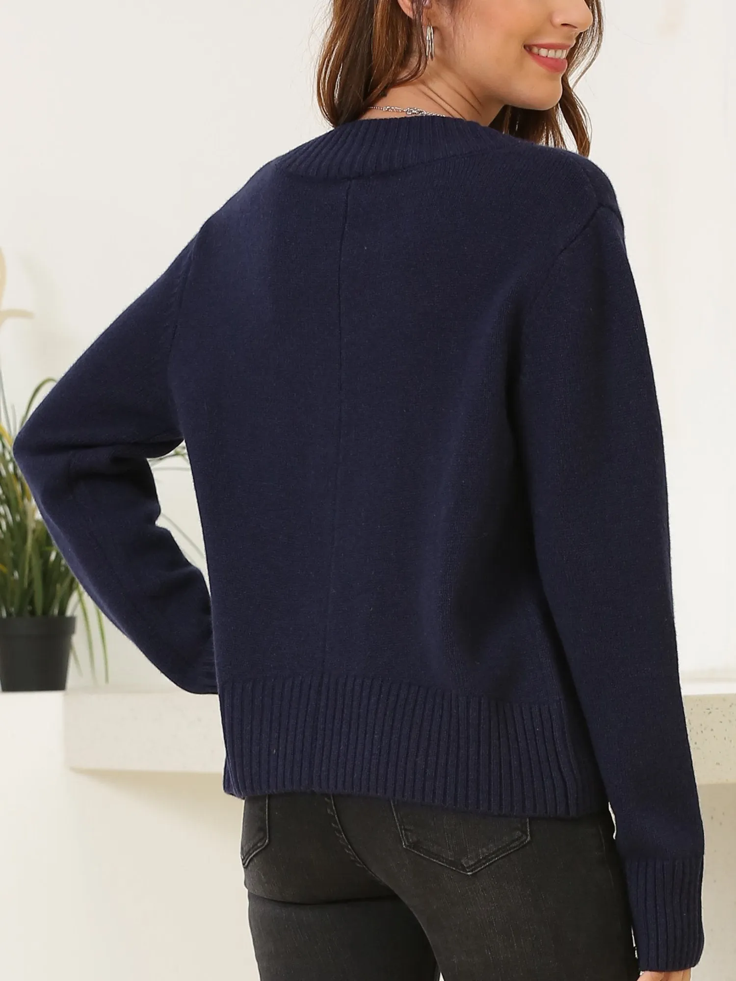 V Neck Wool Pullover Sweater