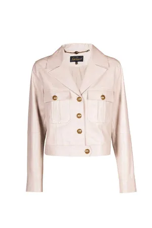 VESTE BEIGE LEATHER JACKET