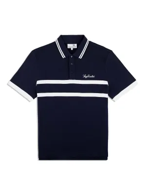 Vieste Stripe Polo- Maritime Blue