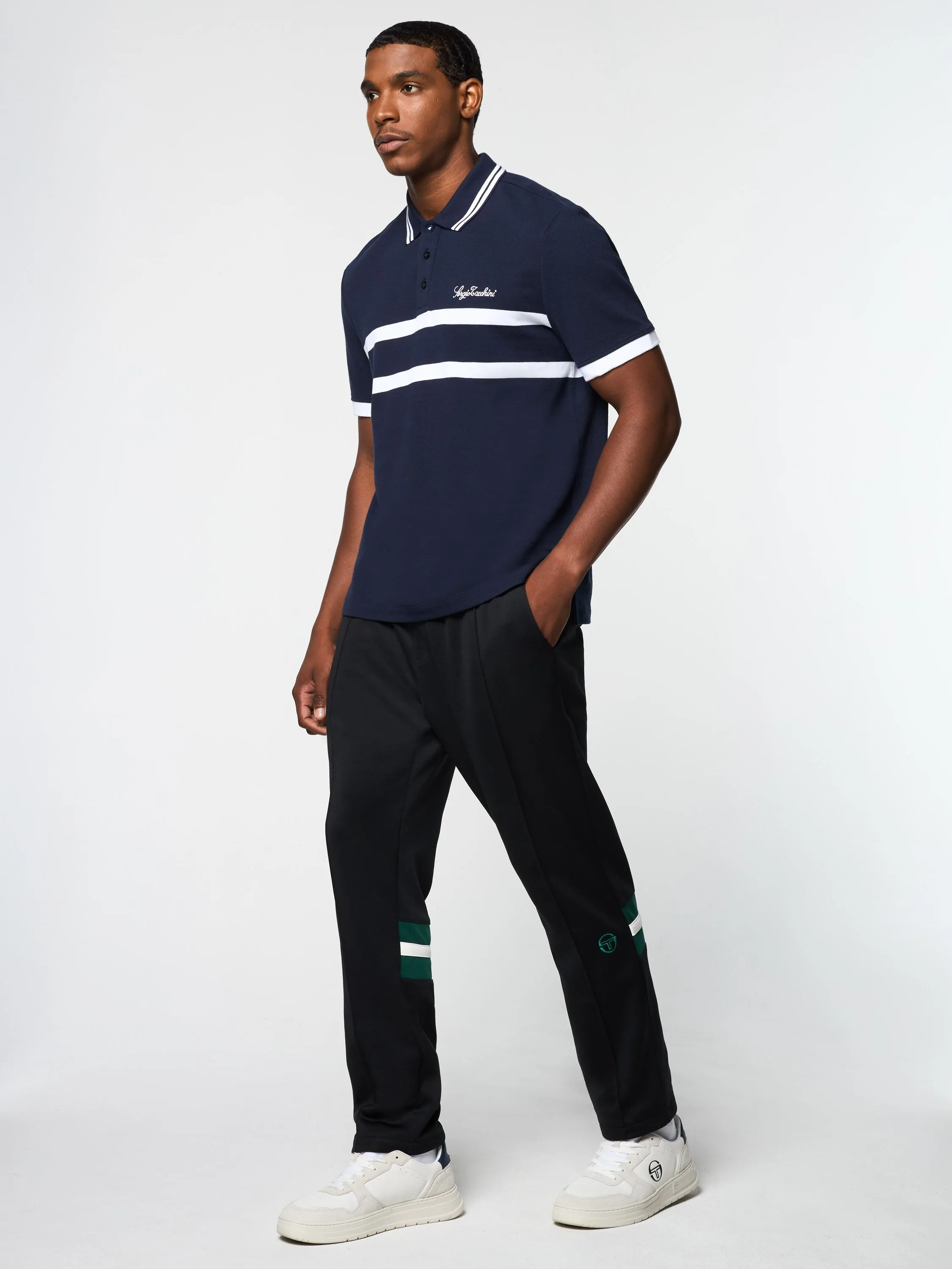 Vieste Stripe Polo- Maritime Blue