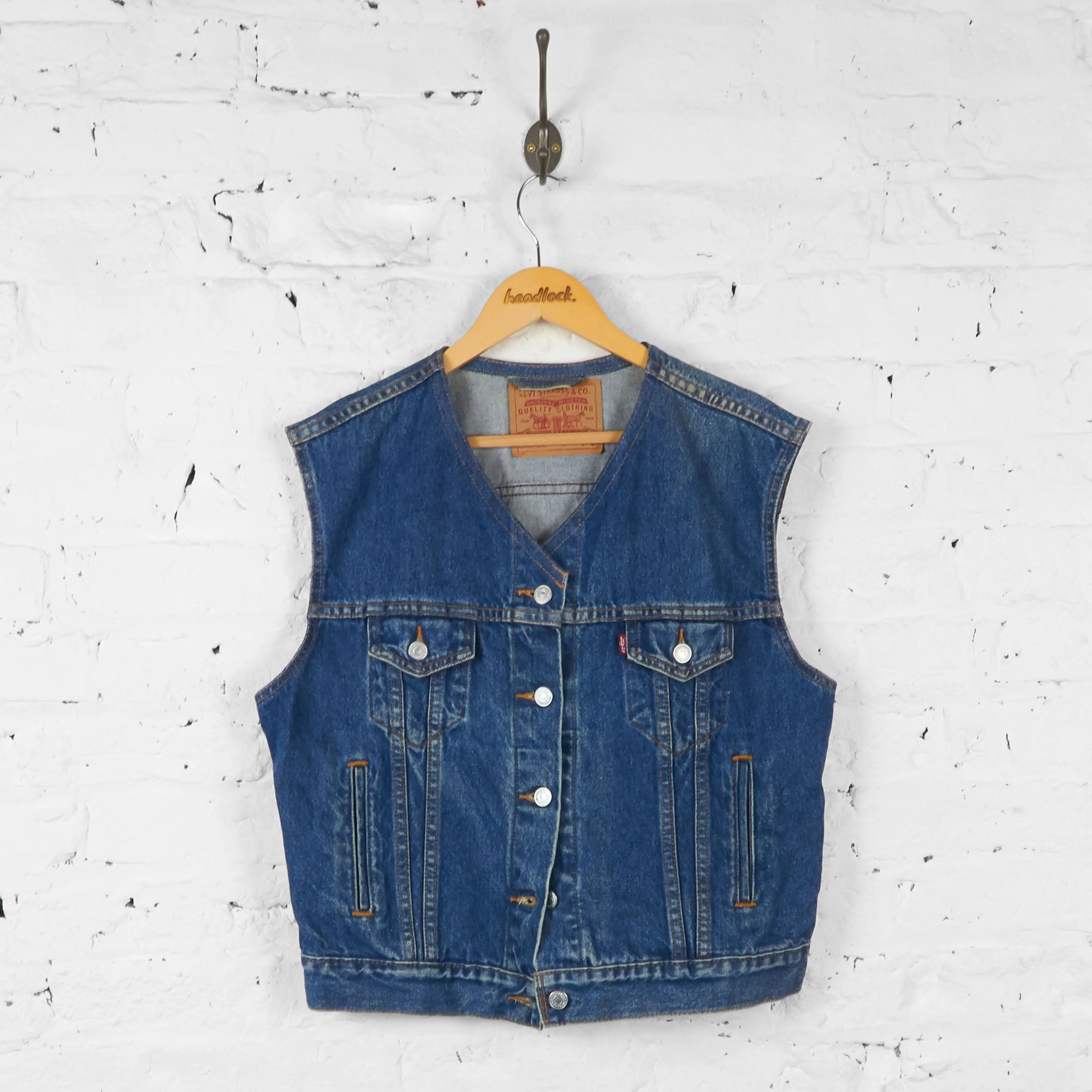Vintage Levi's Denim Waistcoat - Blue - L