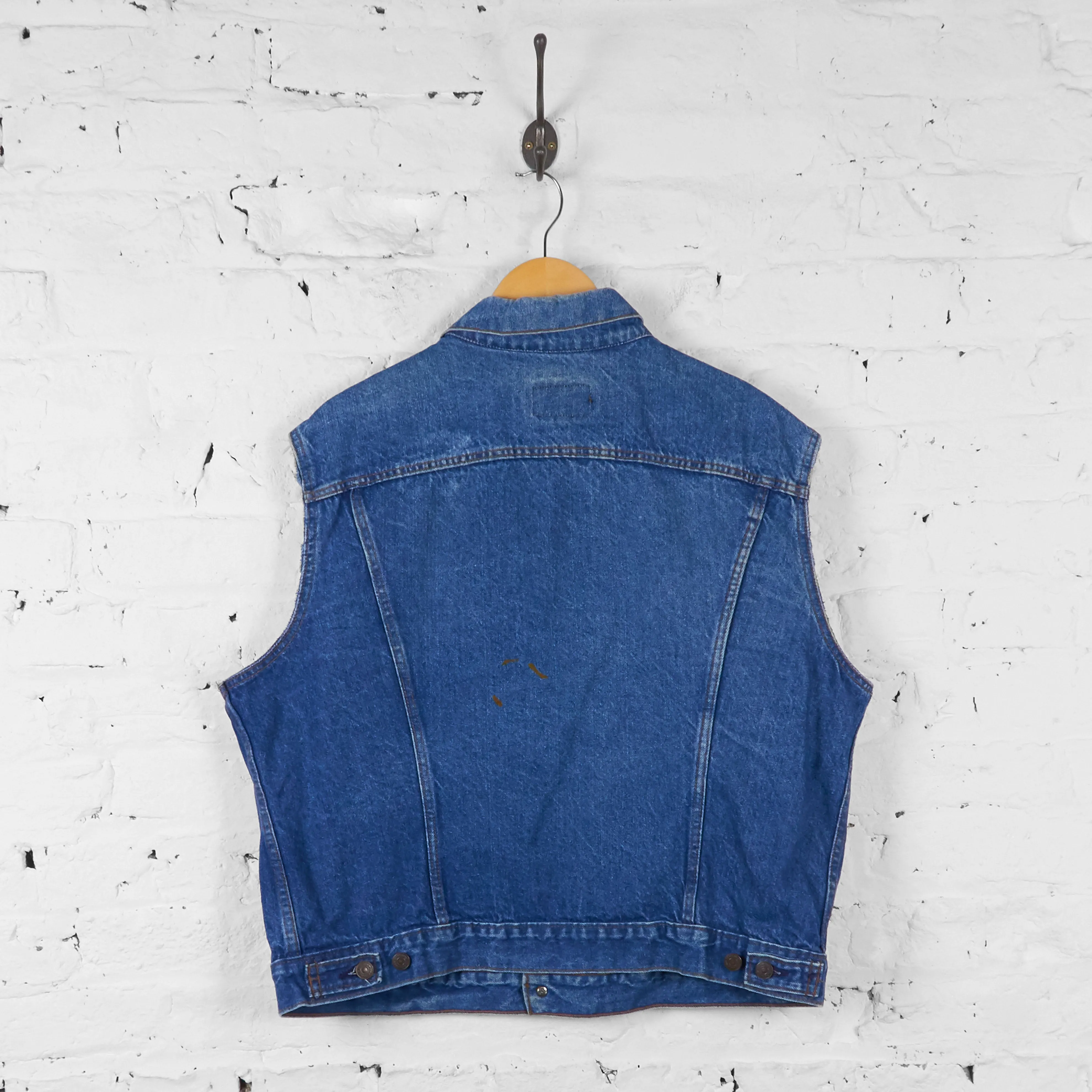 Vintage Sleeveless Levi's Denim Jacket - Blue - XL