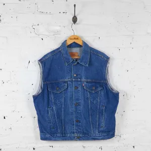 Vintage Sleeveless Levi's Denim Jacket - Blue - XL