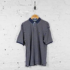 Vintage Striped Tommy Hilfiger Polo Shirt - Navy/White - M