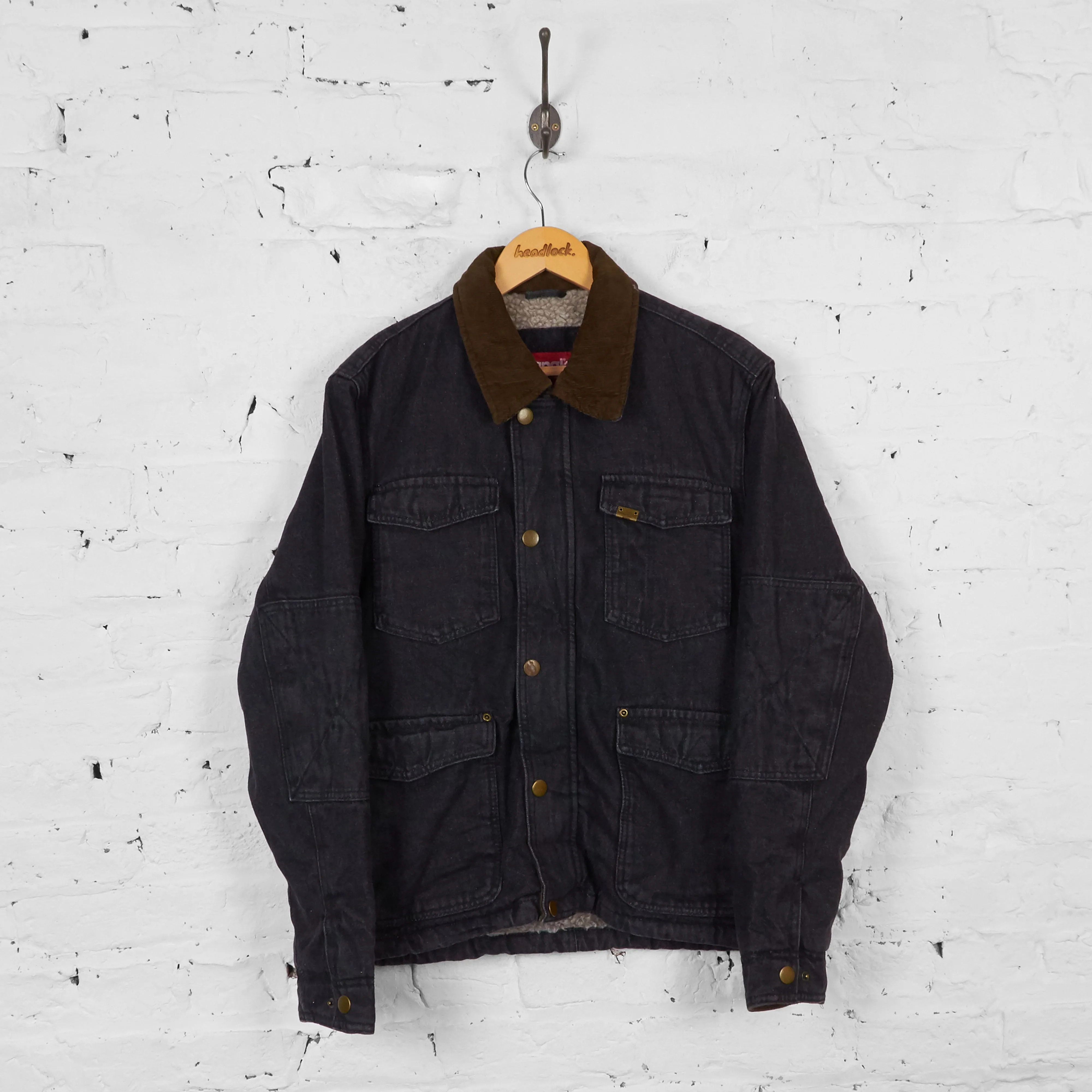 Vintage Wrangler Fleece Lined Denim Jacket - Black - S