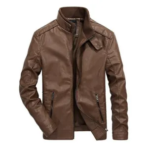 West Louis™ Classical Motorcycle Men Leather Jacket